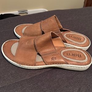 Born Sandals Slides Genuine Leather Men’s 12 Tan